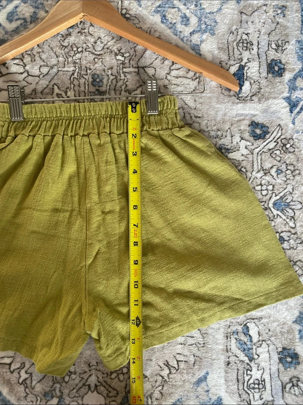 NWOT Hawaiian Golden Sea 100% Linen High-Waist Green Women’s Shorts - Picture 3 of 7